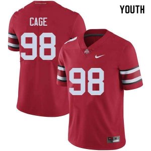 NCAA Ohio State Buckeyes Youth #98 Jerron Cage Red Nike Football College Jersey LSC3645JW